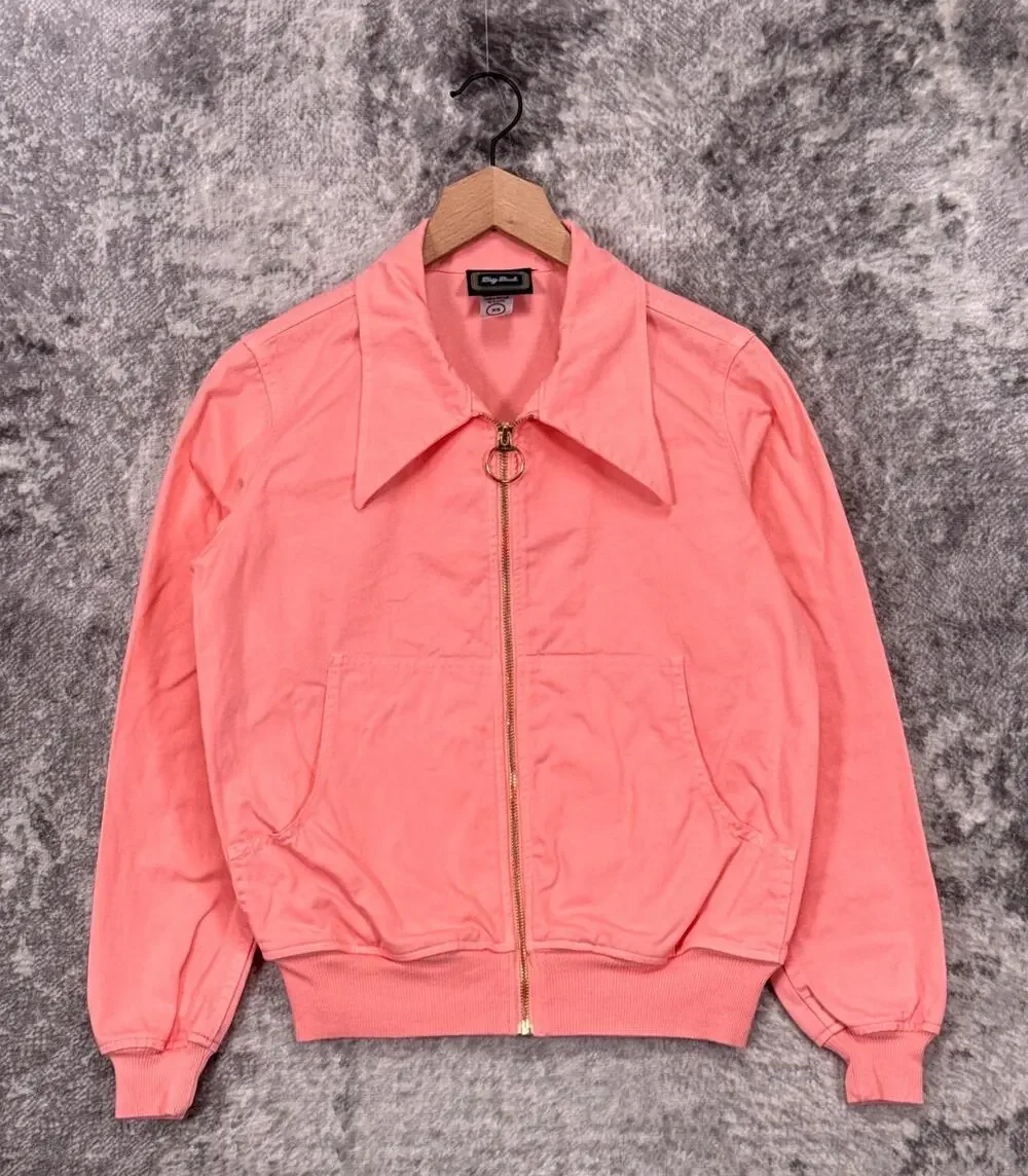 Big Bud Press Jacket XS Womens Pink Canvas Full Zip Work Wear Bomber